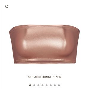 SKIMS METALLIC SWIM BANDEAU BIKINI TOP
